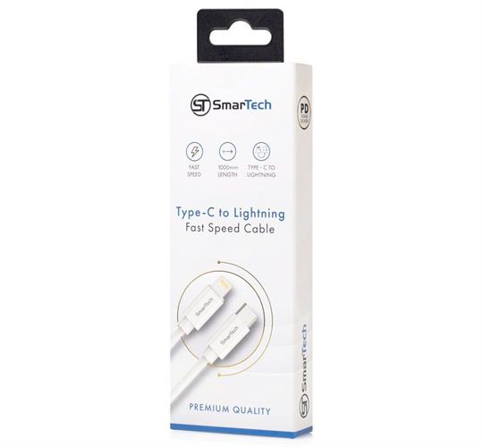 כבל PD טייפ-סי ל-Lightning באורך 1 מטר - דגם ST501 מבית SmarTech - מהירות, אמינות ועמידות במוצר אחד
