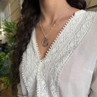 שרשרת אמא מחזיקה תינוק מכסף אמיתי
