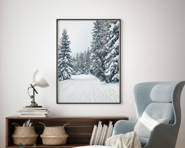 תמונת קנבס הדפס "הדרך ליער המושלג" |בודדת או לשילוב בקיר גלריה | תמונות לבית ולמשרד