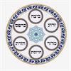 קערת ליל הסדר תואם - מגש מצות זכוכית דגם ערבסקות