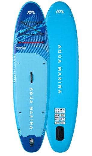 גלשן סאפ מתנפח Aqua Marina Vapor BT-26VAP – גלשן סאפ כחול בהיר וכהה מוצג מלמעלה