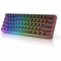 מקלדת גיימינג מכאנית שחורה GK61 Yellow Switch