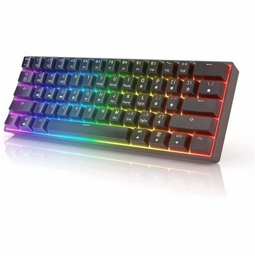 מקלדת גיימינג מכאנית שחורה GK61 Yellow Switch