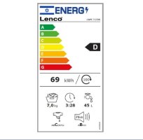 מכונת כביסה פתח חזית - 7 ק"ג Lenco לנקוLWM7123W