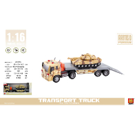 משאית מוביל צבאי וטנק אורות וצלילים 1:16 - TRANSPORT TRUCK
