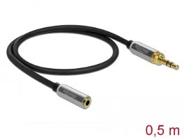 כבל מאריך אודיו Delock Extension Stereo Jack Cable 3.5 mm 3 pin with screw adapter 6.35 mm 0.5 m