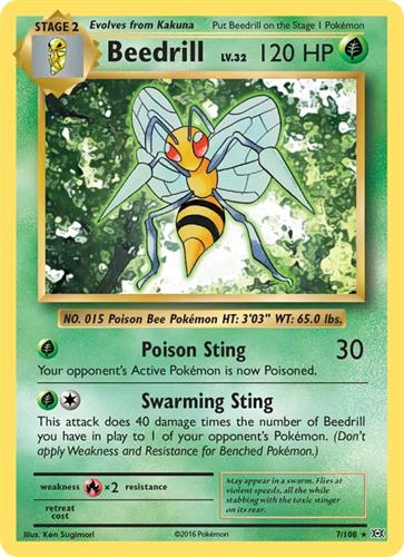 קלף בודד single פוקימון - beedrill - Evolutions - 7/108
