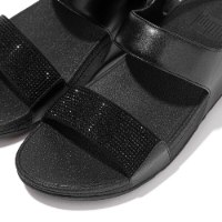 סנדלי לולו הופיקס מעוטר אבנים שחור פיטפלופ FITFLOP (רצועות סקוצ')