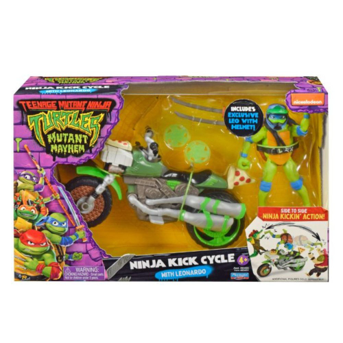 צבי הנינג'ה סרט דמות + רכב מעורב - TURTLES NINJA KICK CYCLE