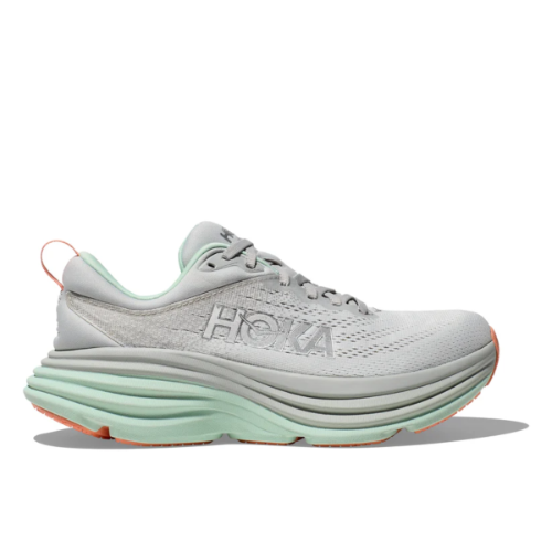 HOKA Bondi 8 Wide נעלי ספורט נשים הוקה בונדי 8 רחבות בצבע אפרפר אקווה | הוקה נשים