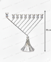 חנוכיה מכסף טהור דגם אלכסון קלאסיק R- 28 סמ