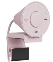 מצלמת רשת עם מיקרופון צבע ורוד Logitech Brio 300 Full HD 1080p – מצלמה ורודה עם סוגר הרכבה.