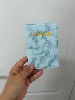 תכלת שיש - כיסוי דרכון עם הבלטה "האש שלי"+לוחית שם