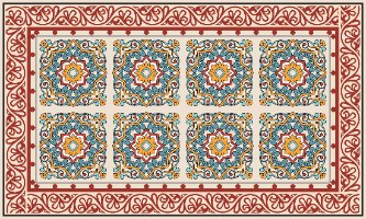 שטיח פי.וי.סי ברצלונה אדום TIVA DESIGN קיים בגדלים שונים