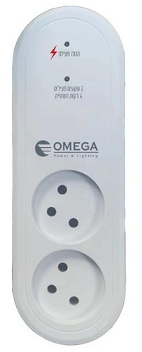 מגן ברקים 2 שקעים אנכי עם השהייה Omega