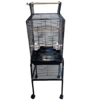 כלוב האכלת יד בצבע שחור כולל עגלה 39X39.5 ס"מ