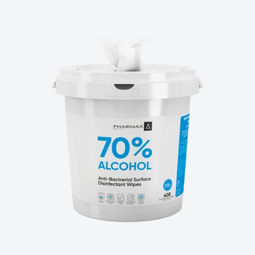 דלי מטליות אלכוהול 70% מכיל 400 יחידות PHARMAX