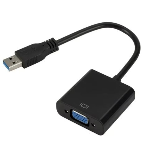 מתאם בצבע שחור USB to VGA Adapter USB 3.0/2.0 to VGA Converter 1080P