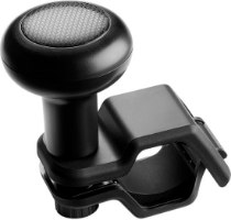 ערכת היגוי Thrustmaster Simrtask WW – פריט בודד של ידית הגה מסתובבת שחורה עם מרקם עליון מחוברת למתקן הידוק שחור