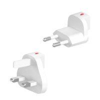 מטען קיר מהיר 65W צבע לבן Miracase MWC65W – שני מתאמי תקע חשמל לבנים אחד אירופאי והשני בריטי USB