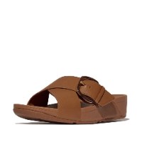 כפכף לולו קרוס סלייד עם אבזם צבע חום פיטפלופ FITFLOP