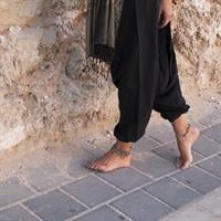 מכנסי אלאדין שחורים מכותנה נפאלית