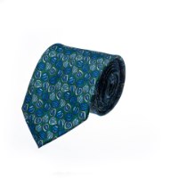 עניבה דגם פלחים ירוק כהה כחול