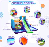 מתנפח מים עם מגלשה ומנהרת זחילה W83024 מבית Doctor Dolphin