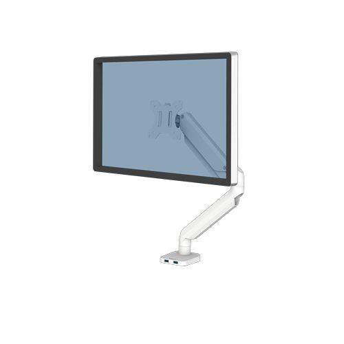 FELLOWES זרוע למסך מחשב בודד - Platinum לבנה
