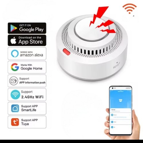 גלאי עשן חכם  WiFi אלחוטי עם חיבור לאפליקציה TUYA