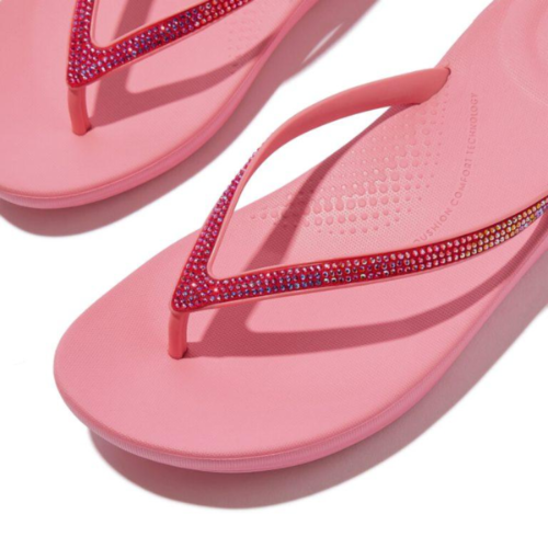 Fit Flop Iqushion Multi Crystal Ergonomic Flip Flops aumbre pink אייקושין מולטי ספרקל ורוד אומברה
