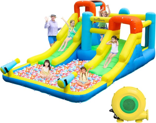 מתנפח מים עם מגלשה כפולה W93050 מבית Doctor Dolphin