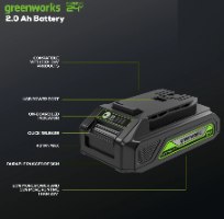 סוללת ליתיום 2 אמפר דור 2 - GREENWORKS 99582-1 24V