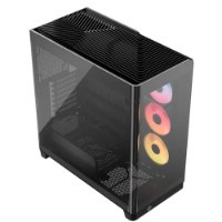 מארז מחשב Corsair FRAME 4500X RS ARGB – מארז שחור עם פאנל זכוכית קדמי המציג מאווררי RGB צבעוניים חוטי