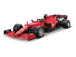 דגם מכונית בוראגו פרארי פורמולה 1 אדום 1:18 Bburago Ferrari SF21 Charles Sainz