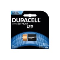 סוללת Duracell V3 Ultra DL123 – אריזה שחורה וכחולה המציגה סוללה בודדת וכיתוב Duracell Ultra Lithium חוטי