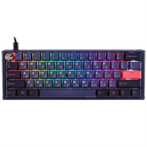 מקלדת מכנית Ducky One 3 Mini Cosmic Cherry Silver Switch עברית/אנגלית