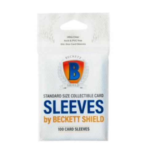 Beckett Shield Soft Card Sleeves 100 יחידות סליבים רכים בצבע שקוף לשמירה על הקלפים