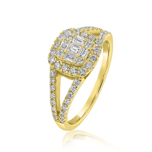 טבעת אירוסין זהב 14 קראט 0.73 קראט יהלומים