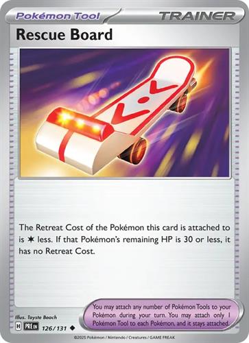קלף בודד single פוקימון - rescue board - Prismatic Evolutions - 126/131