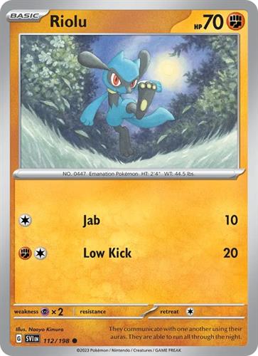 קלף בודד single פוקימון - riolu - Scarlet & Violet - 112/198
