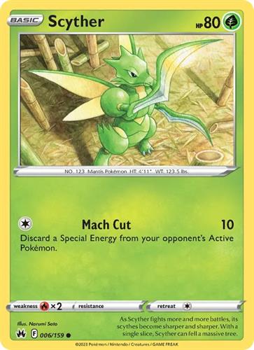קלף בודד single פוקימון - scyther - Crown Zenith - 006/159