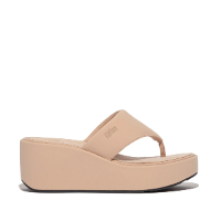 Fit Flop Platfforms Wedge Toe Post Sandals Classic Beige פלטפורמה וודג`ס טו פוסט בז