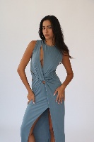 שמלת רונה- כחול פטרול