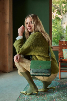 Cross Body דגם FENNA JABALI בינוני ירוק רצועה מתכווננת | 25x7x20 cm