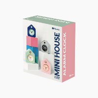 שעון מעורר שקט דמוי שעון קוקייה Mini House - כרום מבריק - מארז לא מושלם
