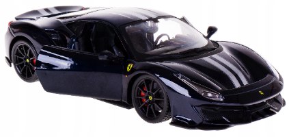 דגם מכונית בוראגו פרארי פיסטה כחול Bburago Ferrari 488 Pista 1/24