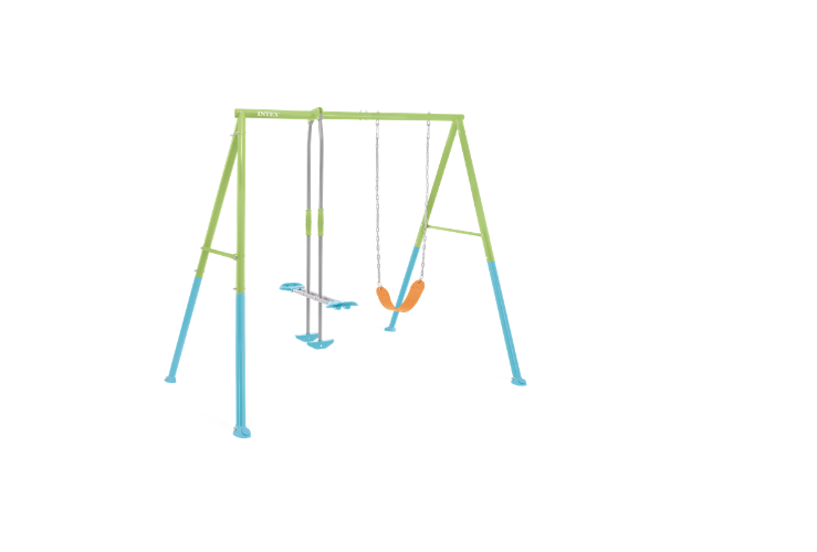נדנדת שני חלקים נדנדה גמישה ונדנדת וגלישה לחצר לילדים 2.35X2.35X2 מטר 44120 מבית INTEX