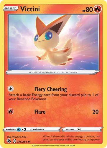 קלף בודד single פוקימון - victini - Fusion Strike - 036/264