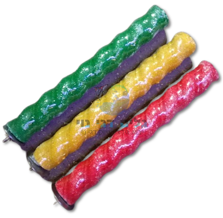 מקל שיוף ועמידה מסולסל לתוכים גדולים 30X4 ס"מ